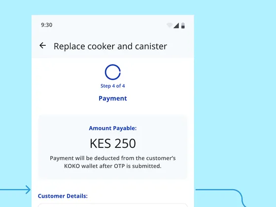 Step 7, Make payment for replacement: the screens and every failure path, at full size.